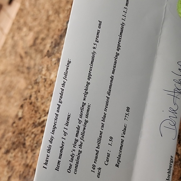 Macy's Sterling Silver & 140 Round Brilliant Cut Blue Treated Pave Diamond Ring - Picture 7 of 11